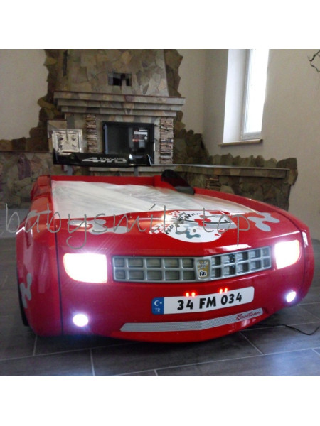   Ліжко-машина Chevrolet Camaro пластик червона